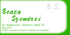 beata szendrei business card